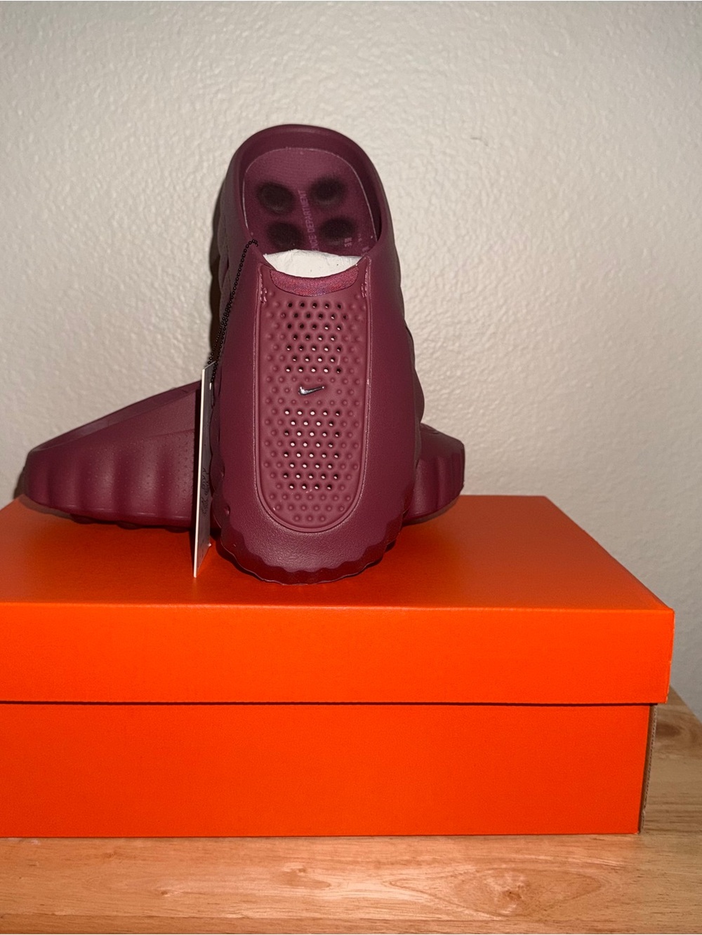 Nike Woman’s Burgundy Slip-On Slide Clogs